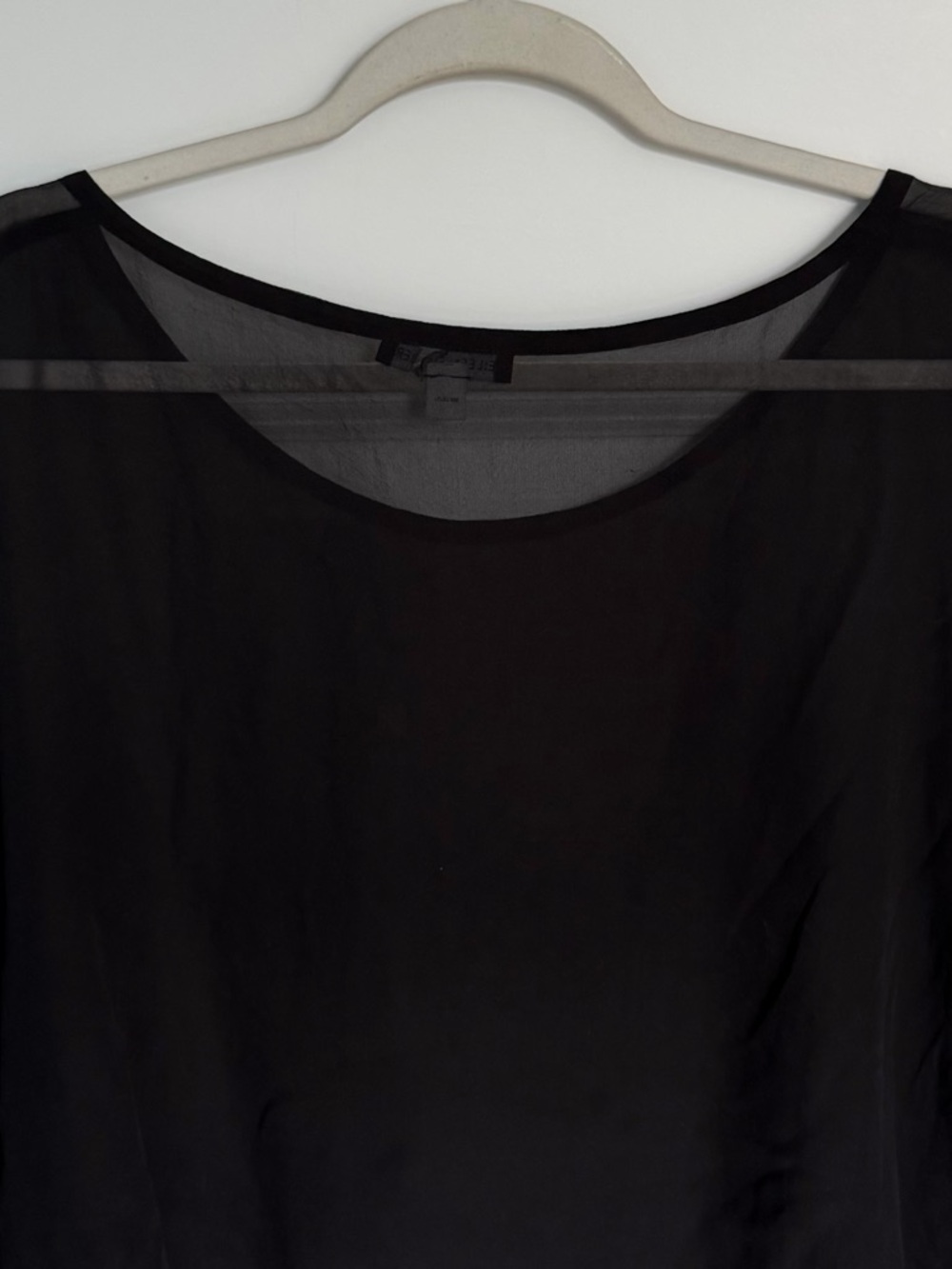 Eileen Fisher Black Sheer Crop Women's Top Size Small 54581 - Picture 10 of 15